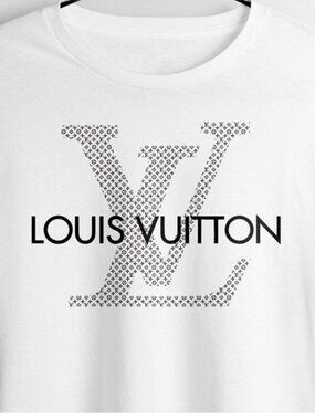 Men's White Cotton T-shirt - Artistic Monogram Pattern Graphic Tee